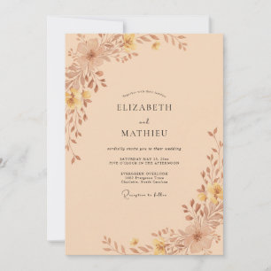 Convite Casamento de Eucalipto Folhagem de Cobre
