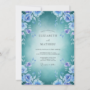 Convite Casamento de Eucalipto Folhagem Lavanda Aquática