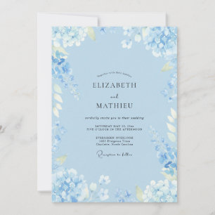 Convite Casamento de Eucalipto Folhagem Periwinkle em Pó