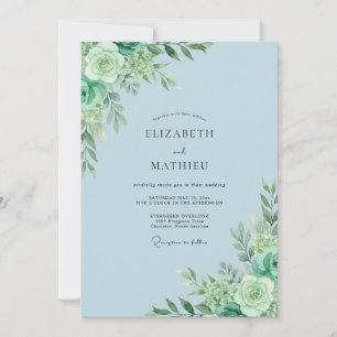 Convite Casamento de Eucalipto Folhagem Sage em Pó