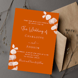 Convite Casamento de eucalipto laranja queimado