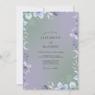 Convite Casamento de Eucalipto Lunar Roxo