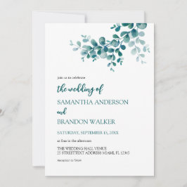 Convite Casamento de eucalipto minimalista