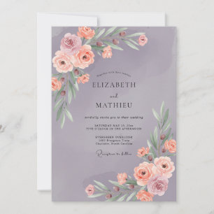 Convite Casamento de Eucalipto Minimalista Branco Pérola M