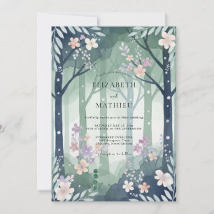 Convite Casamento de Eucalipto na Floresta de Madeira de A