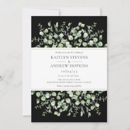 Convite Casamento de Eucalipto Preto