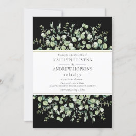 Convite Casamento de Eucalipto Preto