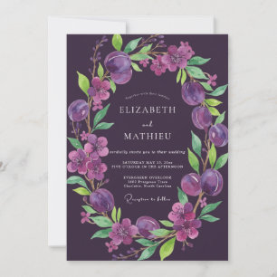 Convite Casamento de Eucalipto Roxo Ameixa Deep Purple