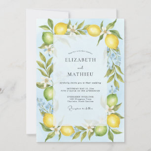 Convite Casamento de Eucalipto Suave Citrino Amarelo