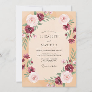 Convite Casamento de Eucalipto Suave Folhagem Ameixa Damas