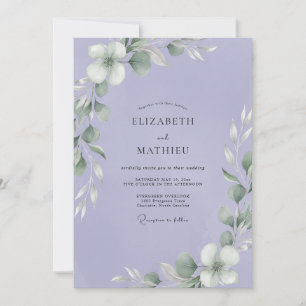Convite Casamento de Eucalipto Suave Folhagem de Ámbar