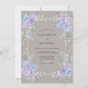 Convite Casamento de Eucalipto Suave Folhagem Periwinkle B