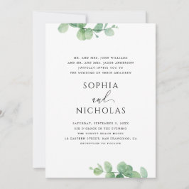 Convite Casamento de Eucalipto Verde | Botânico Elegante
