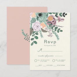 Convite Casamento de eucalipto verde rosa-pincel