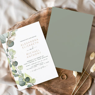Convite Casamento de Eucalyptus com Greenerescência Botâni
