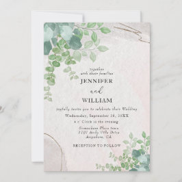 Convite Casamento de Eucalyptus com Verduras Botânicas Rus