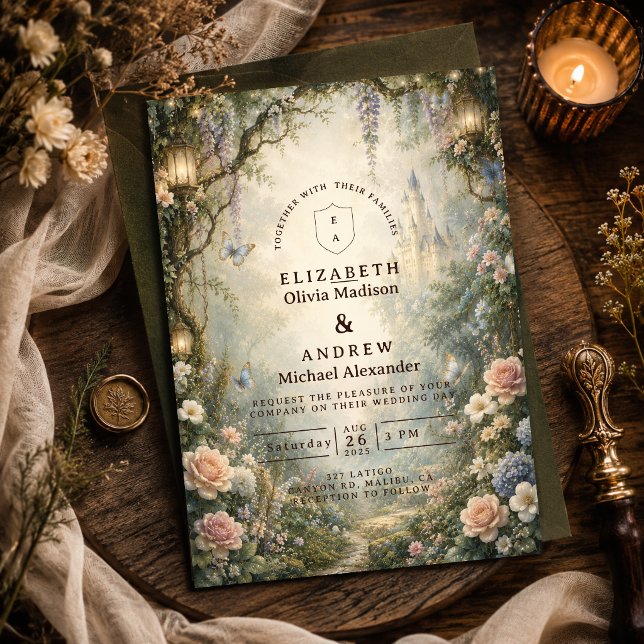 Convite Casamento de Fada Caprichosa da Floresta (Criador carregado)