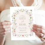 Convite Casamento de Fairytale Pastel Wildflower<br><div class="desc">Este convite exclusivo para o casamento é uma porta para encantamento, adornada com delicadas flores silvestres pastéis que dançam em tons de rosa, pincel, lavanda, amarelo e azul. A design capta a essência de um conto de fadas caprichoso, convidando-os a participar de uma celebração tão mágica quanto a história de...</div>