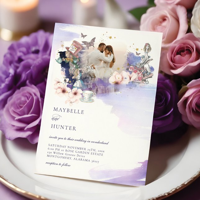 Convite Casamento De Fairytale Storybook Em Wonderland Fot (Fairytale Storybook Wedding In Wonderland Photo Invitation)