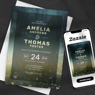 Convite Casamento de Fairytales de Floresta Encantada