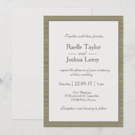 Convite Casamento de faixas de cinza verde-azeitona minima