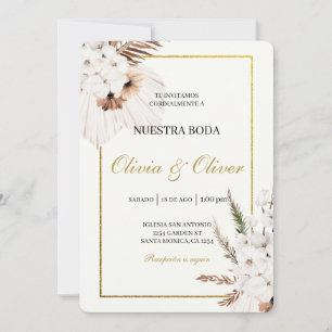 Convite Casamento de Fall Boho Spanhol