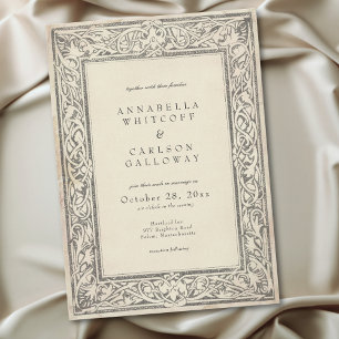 Convite Casamento de Fantasia Medieval Vintage Preto