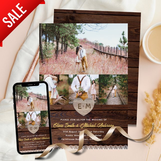 Convite Casamento de Farmouse | Colagem de Fotografias Rús (Criador carregado)