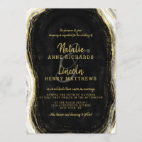 Casamento de Fatia de Agata de Geodo Preto Branco 