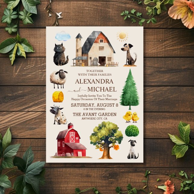 Convite Casamento de Fazenda de Trendy Chic do País Elegan (Criador carregado)