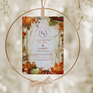 Convite Casamento de Fazenda no País de Colheita Quente