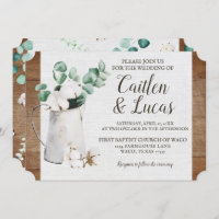 Casamento de fazendeiros Eucalyptus Cotton Stem Sh