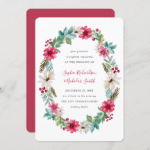 Casamento de Feriado | Flores De Aquarela De Inver