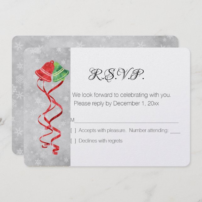 Convite Casamento de Férias de Aquarela/RSVP de Férias de  (Frente/Verso)