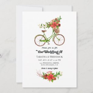 Convite Casamento de Férias de Natal da Bicicleta de Poins