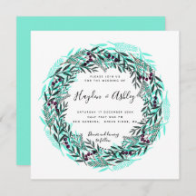 Casamento de férias em aquarela no campo moderno