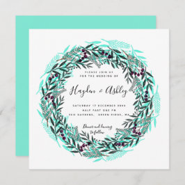 Convite Casamento de férias em aquarela no campo moderno