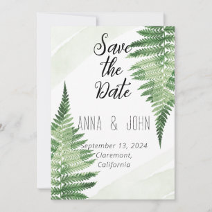 Convite Casamento de Fern Verde Minimalista