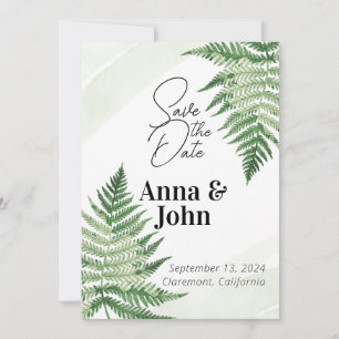 Convite Casamento de Fern Verde Minimalista