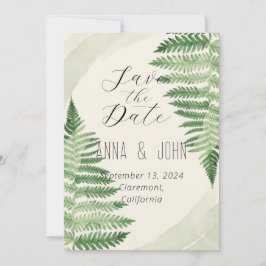Convite Casamento de Fern Verde Minimalista