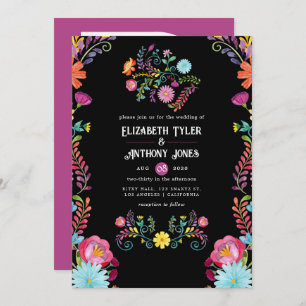 Convite Casamento de Fiesta Mexicana Colorful Watercolor F