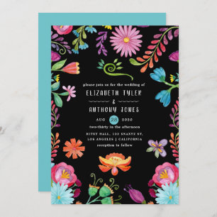 Convite Casamento de Fiesta Mexicana Colorful Watercolor F