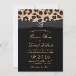 Convite Casamento de Fita Negra Preta com Diamante Brilhan