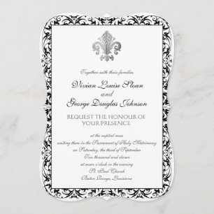 Convite Casamento de Fleur-de-lis Themed