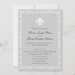 Convite Casamento de Fleur-de-lis Themed