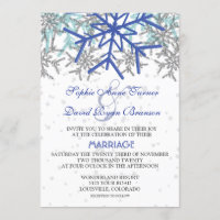 Casamento de Flocos de Neve Azul Marinho de Prata