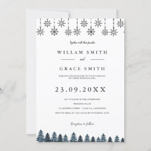 Convite Casamento de flocos de neve da Wonderland Winter