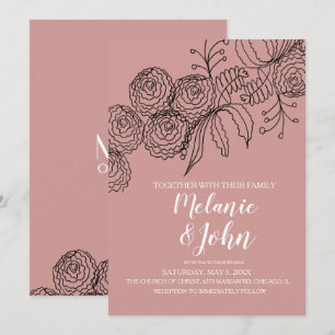 Convite Casamento de Flor Carnation Verde Botânica
