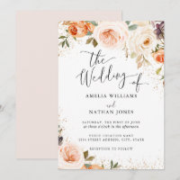 Casamento de Flor de Aquarela de Outono