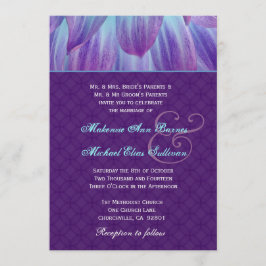 Convite Casamento de Flor de Dahlia Púrpura S721